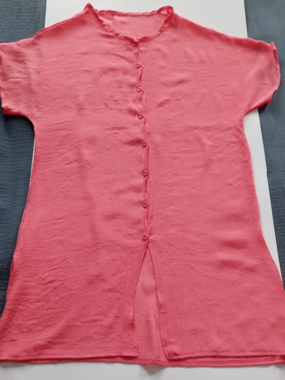 NWOT Linen Clothy Women’s Coral Thin Short Sleeve Dress, European Medium/Large